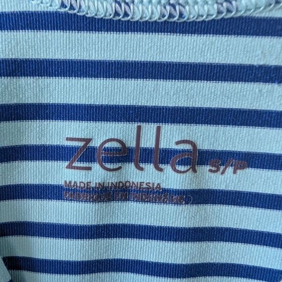 Zella Double Scoop Ocean Stripe Tank Top Ocean Blue Size Small - Picture 6 of 6